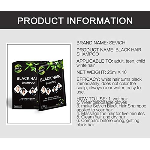 Instanty Black Hair Dye,Semi Permanent Shampoo,2 In 1 Black Hair ...