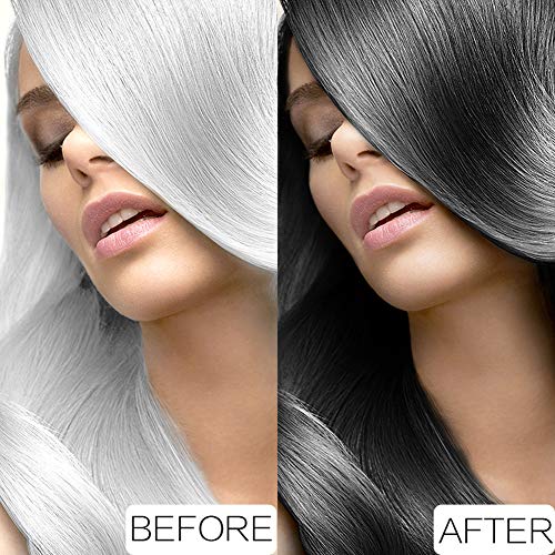 Instanty Black Hair Dye,Semi Permanent Shampoo,2 In 1 Black Hair ...