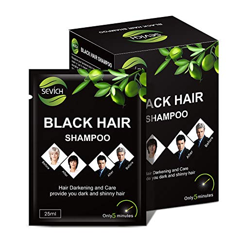 Instanty Black Hair Dye,Semi Permanent Shampoo,2 In 1 Black Hair ...