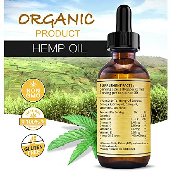 2 Pack 12000000MG Hemp Oil Extract for Stress Relief and Better...