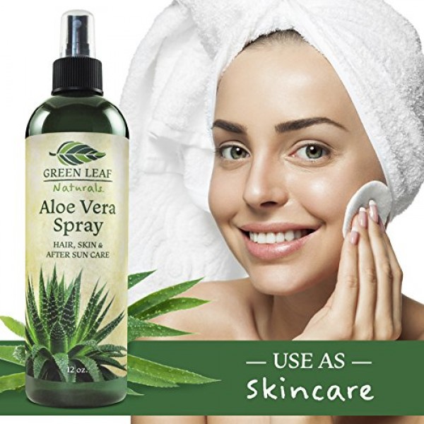 Green Leaf Naturals Cold Pressed Aloe Vera Spray for Skin, Hair, ...