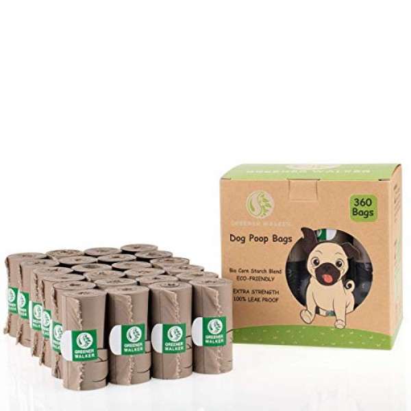 Greener Walker Poop Bags for Dog Waste-360 Bags,Extra Thick Stron...