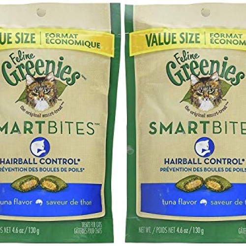 Feline Greenies 2 Pack of Smartbites Hairball Control Cat Treats,...