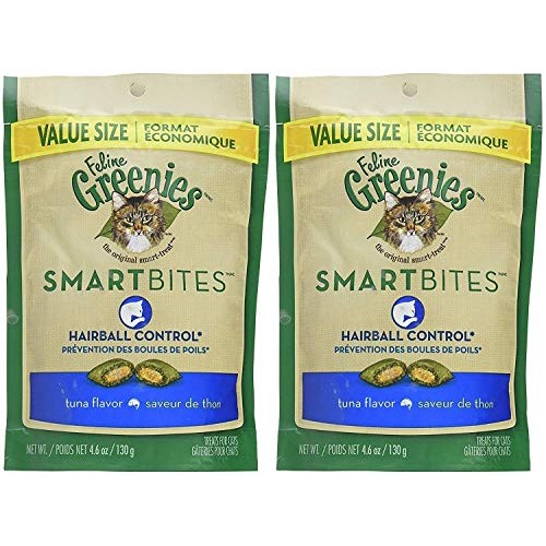 Feline Greenies 2 Pack of Smartbites Hairball Control Cat Treats,...