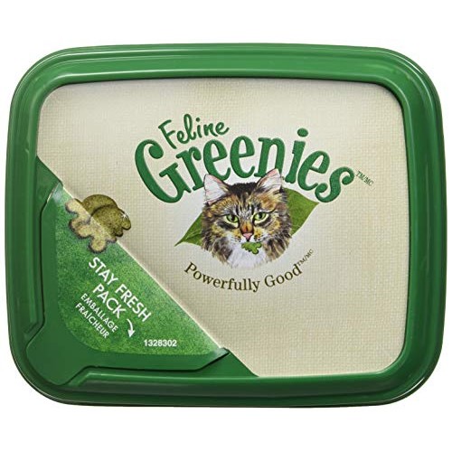 FELINE GREENIES Natural Dental Care Cat Treats Catnip Flavor, 11 ...
