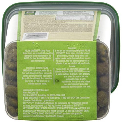 FELINE GREENIES Natural Dental Care Cat Treats Catnip Flavor, 11 ...