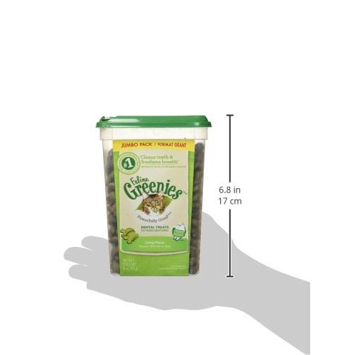 FELINE GREENIES Natural Dental Care Cat Treats Catnip Flavor, 11 ...