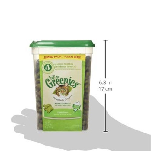 FELINE GREENIES Natural Dental Care Cat Treats Catnip Flavor, 11 ...