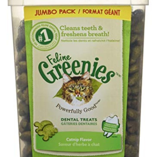 FELINE GREENIES Natural Dental Care Cat Treats Catnip Flavor, 11 ...