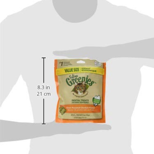 FELINE GREENIES Natural Dental Care Cat Treats Oven Roasted Chick...