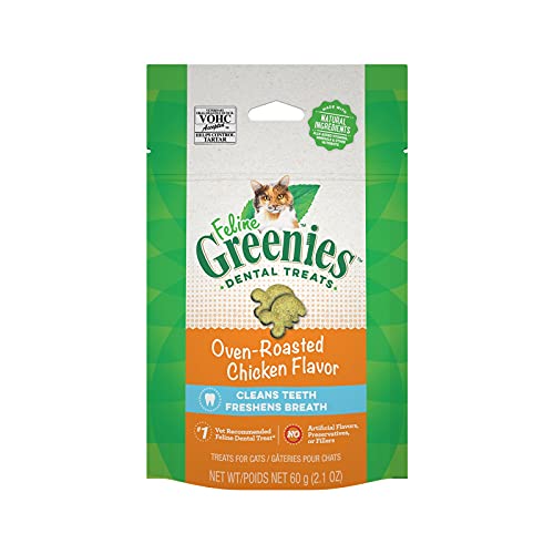 FELINE GREENIES Natural Dental Care Cat Treats Oven Roasted Chick...