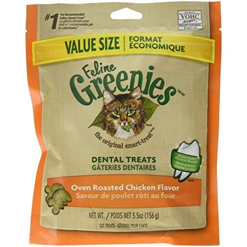 FELINE GREENIES Natural Dental Care Cat Treats Oven Roasted Chick...