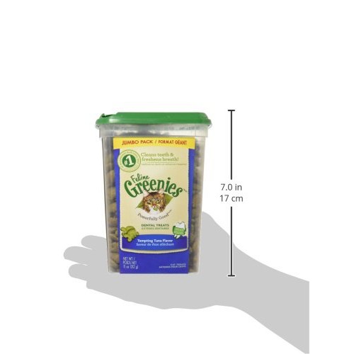 FELINE GREENIES Natural Dental Care Cat Treats Tempting Tuna Flav...