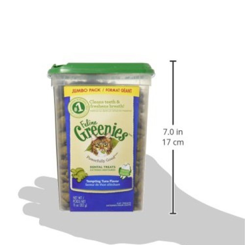 FELINE GREENIES Natural Dental Care Cat Treats Tempting Tuna Flav...