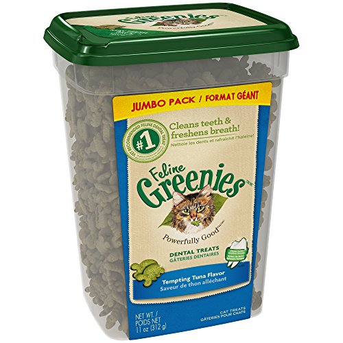 FELINE GREENIES Natural Dental Care Cat Treats Tempting Tuna Flav...