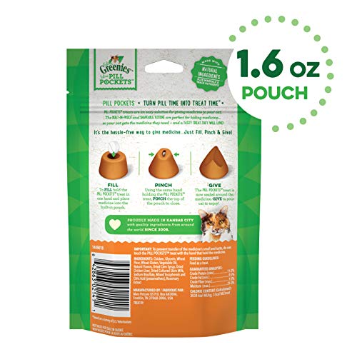 FELINE GREENIES PILL POCKETS for Cats Natural Soft Cat Treats, Ch...