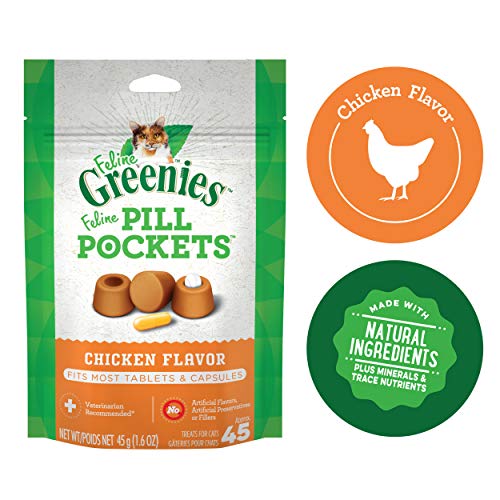 FELINE GREENIES PILL POCKETS for Cats Natural Soft Cat Treats, Ch...