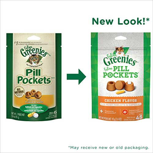 FELINE GREENIES PILL POCKETS for Cats Natural Soft Cat Treats, Ch...