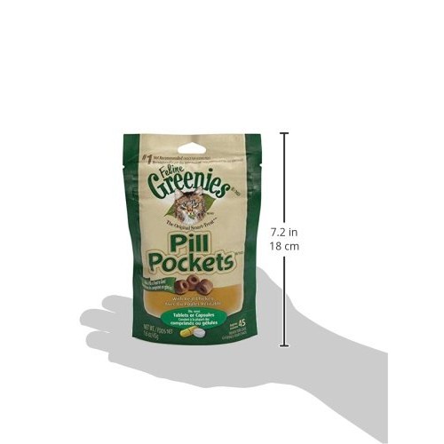 FELINE GREENIES PILL POCKETS for Cats Natural Soft Cat Treats, Sa...