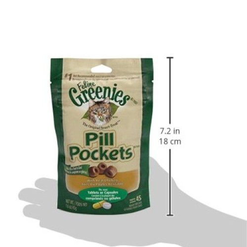 FELINE GREENIES PILL POCKETS for Cats Natural Soft Cat Treats, Sa...