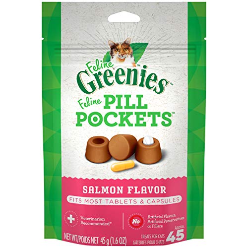 FELINE GREENIES PILL POCKETS for Cats Natural Soft Cat Treats, Sa...