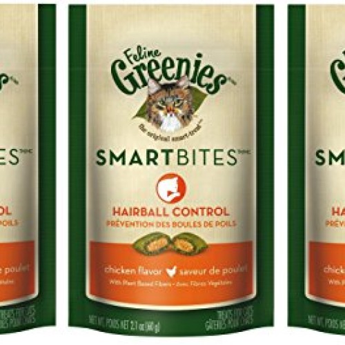 Feline Greenies Smartbites Hairball Control Cat Treats - Chicken ...