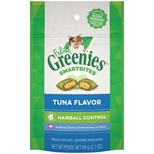 FELINE GREENIES SMARTBITES Hairball Control Crunchy and Soft Natu...