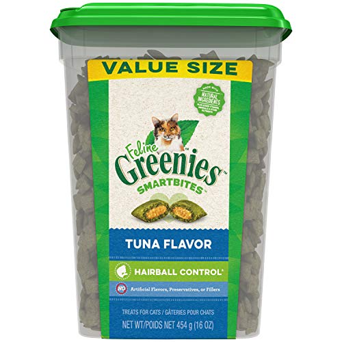 FELINE GREENIES SMARTBITES Hairball Control Crunchy and Soft Natu...