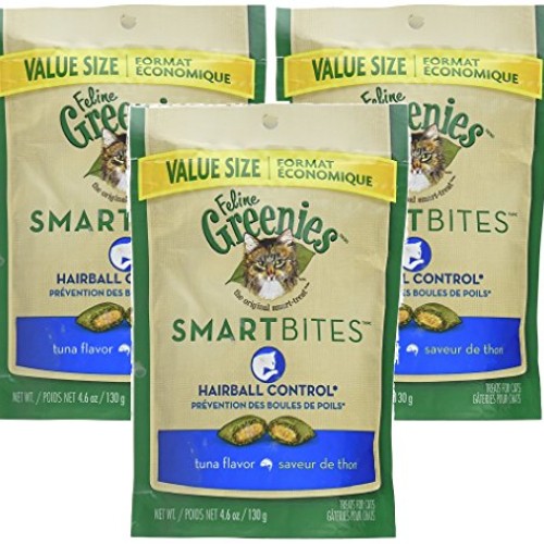 Feline Greenies SMARTBITES Hairball Control Tuna 4.6 oz 3 Pack