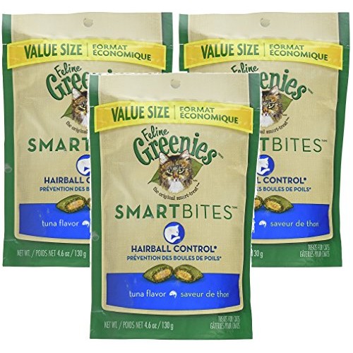 Feline Greenies SMARTBITES Hairball Control Tuna 4.6 oz 3 Pack