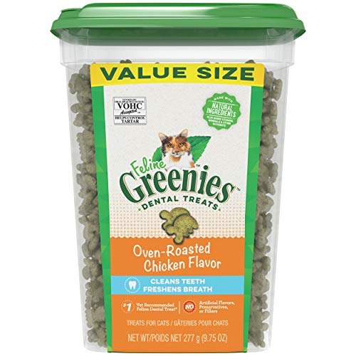 Greenies Feline Adult Dental Cat Treats, Oven Roasted Chicken Fla...