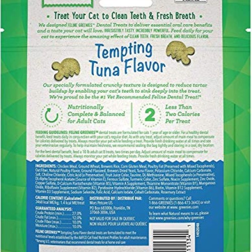 Greenies Feline Dental Treats for Cats 4 Pack Variety Bundle - Ch...