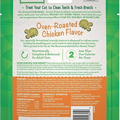 Greenies Feline Dental Treats for Cats 4 Pack Variety Bundle - Ch...
