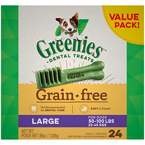 GREENIES Grain Free Large Natural Dog Dental Care Chews Oral Heal...