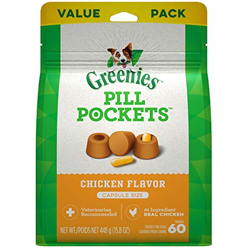 GREENIES PILL POCKETS Capsule Size Natural Dog Treats Chicken Fla...