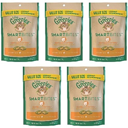 Greenies Smartbites Hairball Control Chicken 23oz 5 x 4.6oz