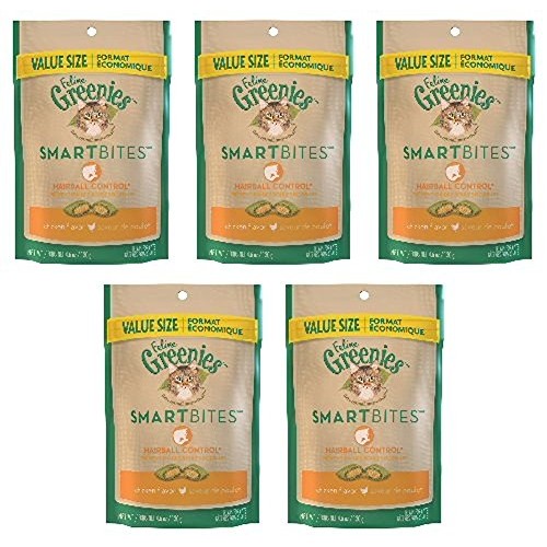 Greenies Smartbites Hairball Control Chicken 23oz 5 x 4.6oz