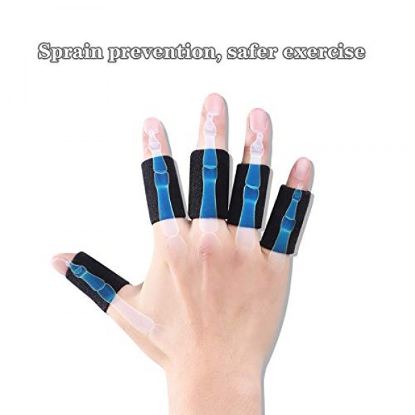 10 Pcs Finger Sleeves Protectors, Sport Finger Brace Elastic Thum...