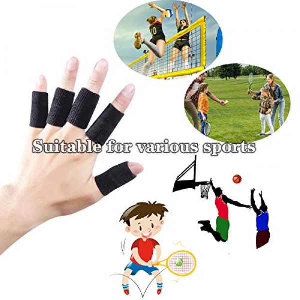 10 Pcs Finger Sleeves Protectors, Sport Finger Brace Elastic Thum...
