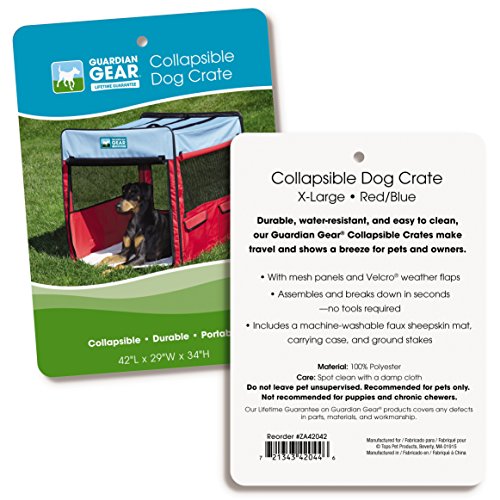 Guardian Gear Collapsible Folding Soft Portable Dog Crate XL for ...