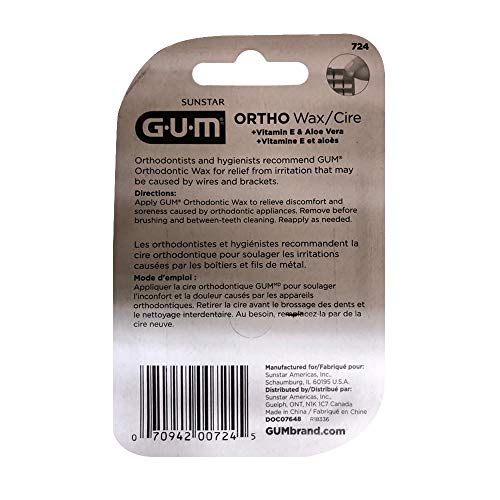 G-U-M Ortho Wax, Mint - each, Pack of 3
