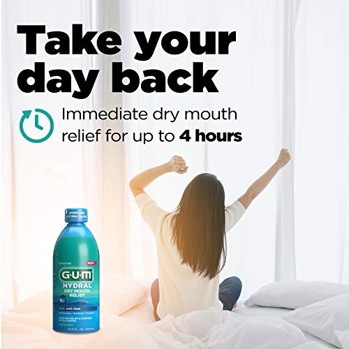 GUM-1802R Hydral Oral Rinse, Alcohol-Free Moisturizing Mint Mouth...