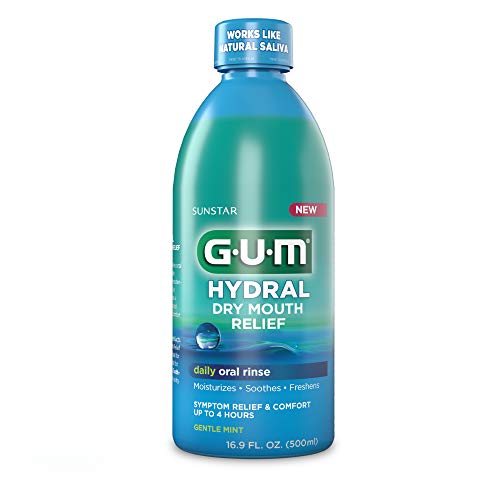 GUM-1802R Hydral Oral Rinse, Alcohol-Free Moisturizing Mint Mouth...