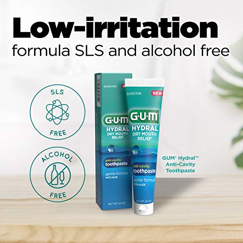 GUM-1804R Hydral Anti-Cavity Toothpaste, Gentle Mint Formula, SLS...