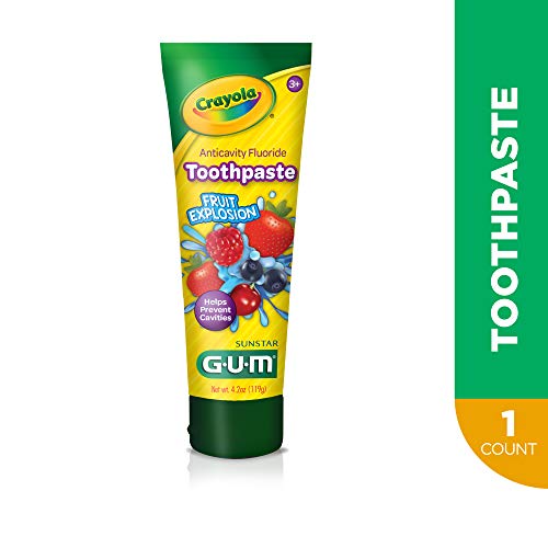 GUM - 4051R Crayola Anti-Cavity Fluoride Kids Toothpaste, Fruit E...