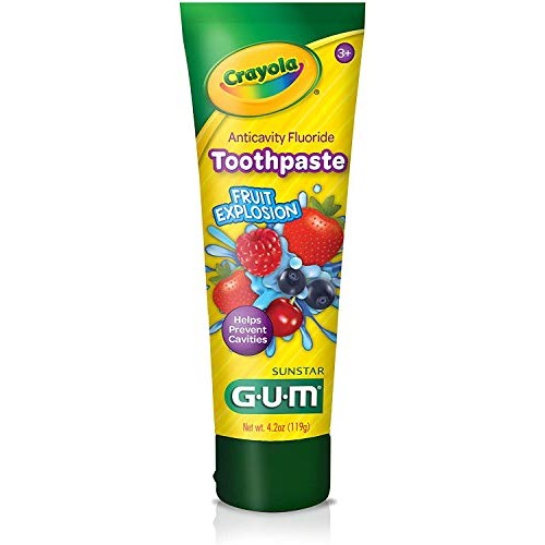 GUM - 4051R Crayola Anti-Cavity Fluoride Kids Toothpaste, Fruit E...