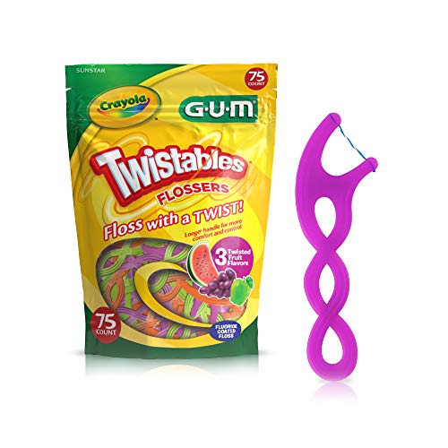 GUM - 857R Crayola Twistables Flossers, Fluoride Coated, Twisted ...