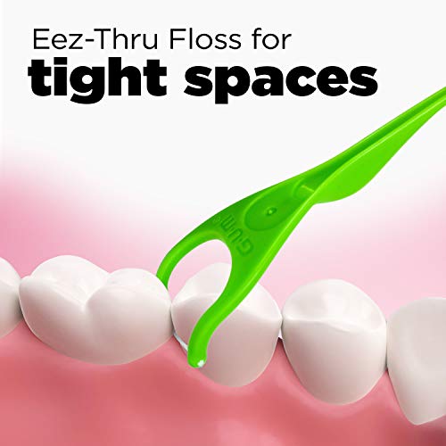 GUM - 898R4 Angled Flossers, Fresh Mint, 75 Count Pack of 4