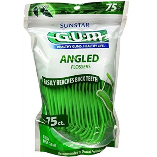 GUM Angled Flossers Fresh Mint 75 Each Pack of 2
