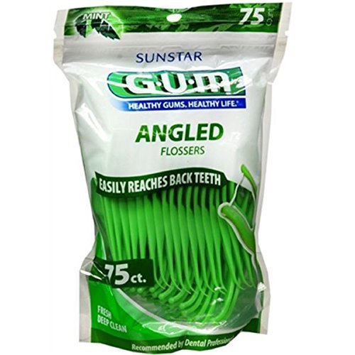 GUM Angled Flossers Fresh Mint 75 Each Pack of 2